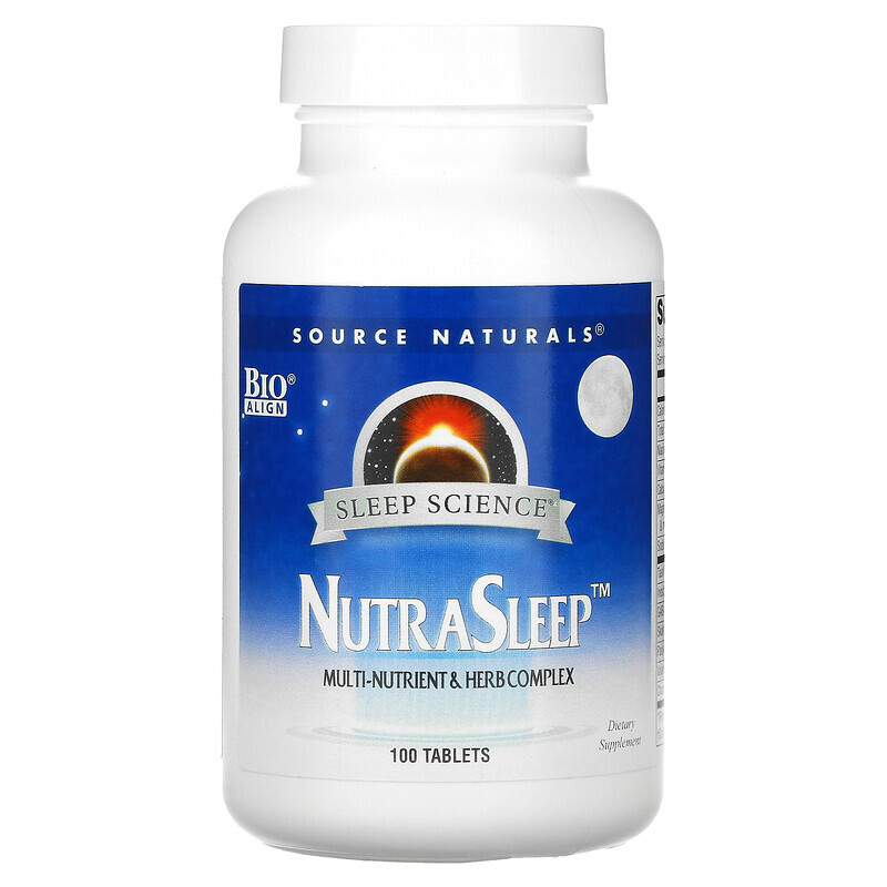 

Source Naturals, Пищевая добавка NutraSleep, 100 таблеток