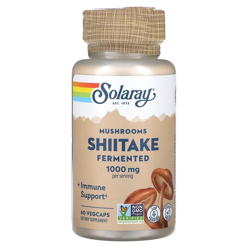 

Solaray, Fermented Shiitake Mushrooms, 500 mg, 60 VegCaps