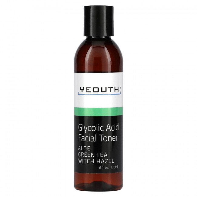 

Yeouth, Glycolic Acid Facial Toner, Aloe Green Tea Witch Hazel, 6 fl oz (178 ml)