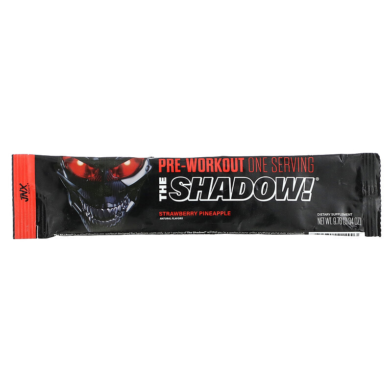 

JNX Sports, The Shadow, перед тренировкой, клубничный и ананас, 1 шт., 9,7 г (0,34 унции)