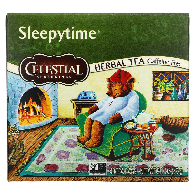 

Celestial Seasonings, Sleepytime, травяной чай, без кофеина, 40 чайных пакетиков, 59 г (2,1 унции)