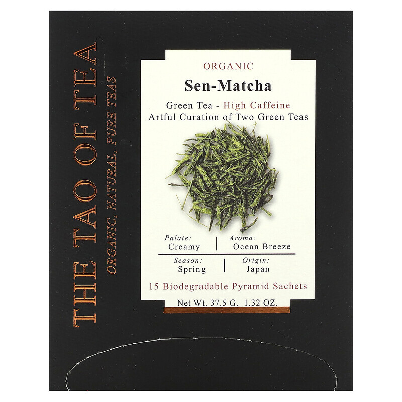 

The Tao of Tea, Органический зеленый чай, сен матча, 15 пакетиков-пирамидок, 37,5 г (1,32 унции)