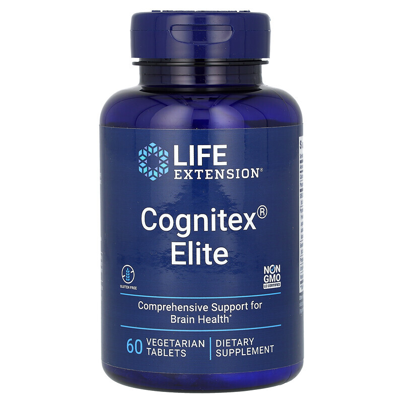 

Life Extension, Cognitex Elite, 60 вегетарианских таблеток