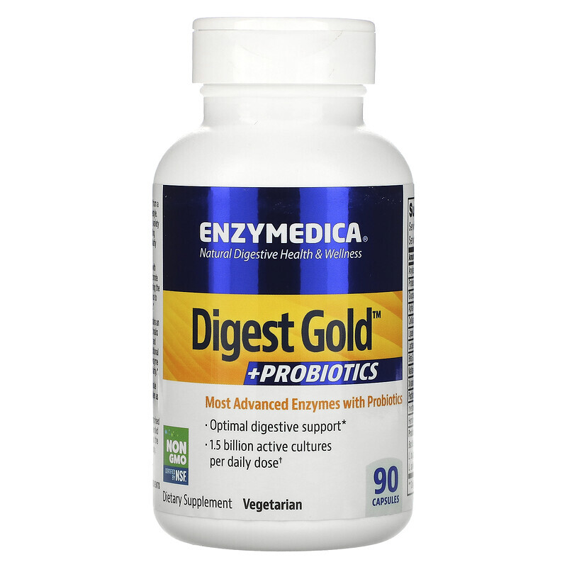 

Enzymedica, Digest Gold + пробиотики, 90 капсул