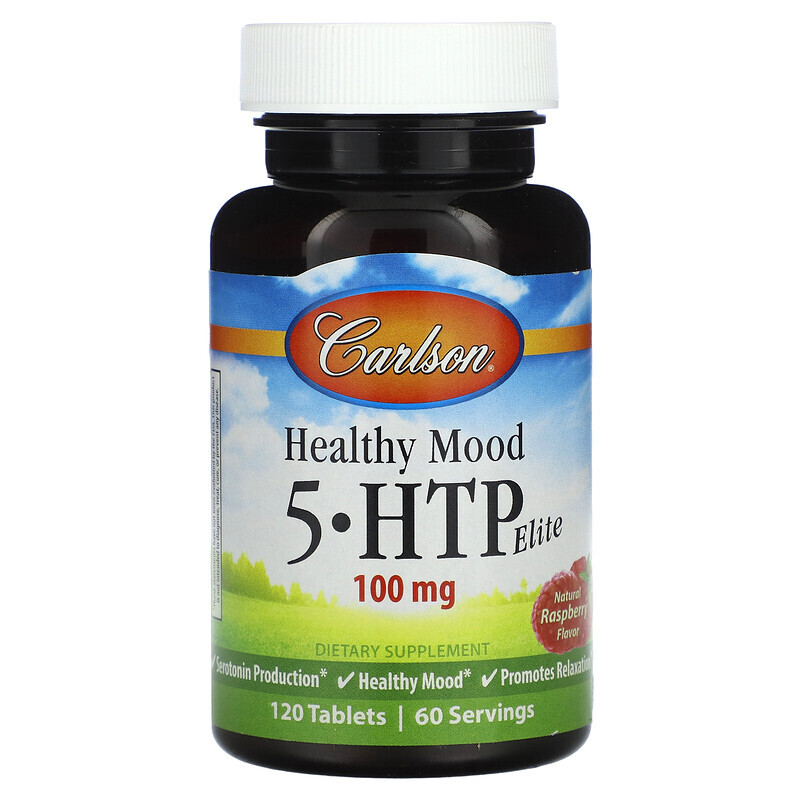 

Carlson, Healthy Mood, 5-HTP Elite, Natural Raspberry, 50 mg, 120 Tablets