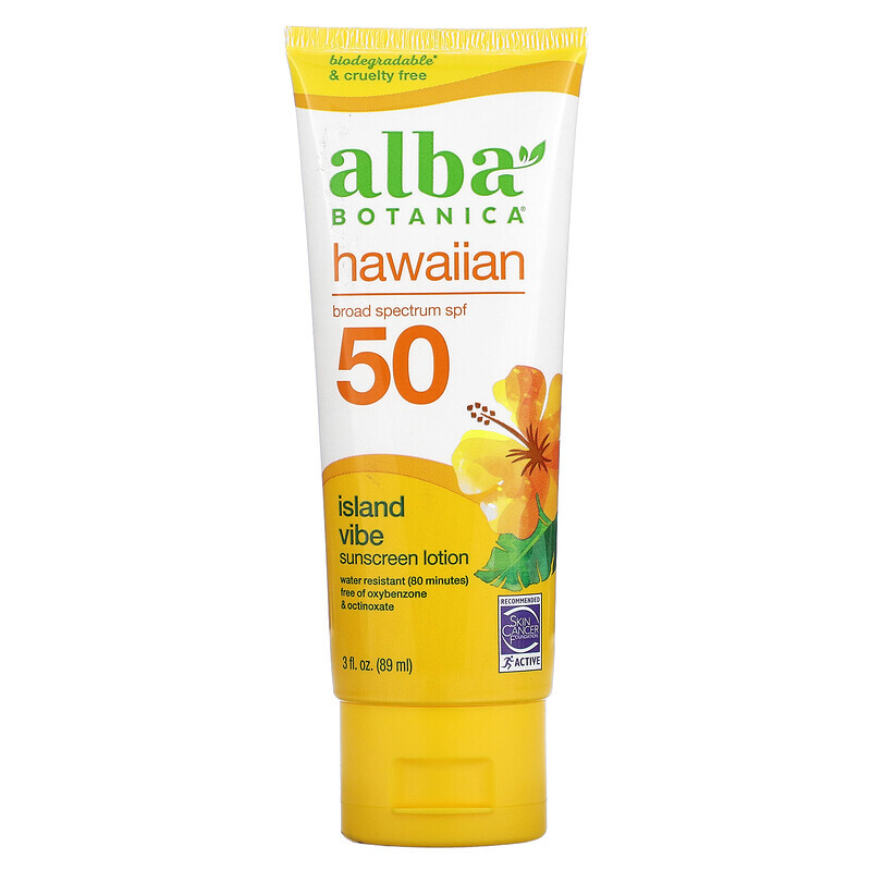 

Alba Botanica, Натуральное гавайское солнцезащитное средство, SPF 45, 113 г (4 унции)