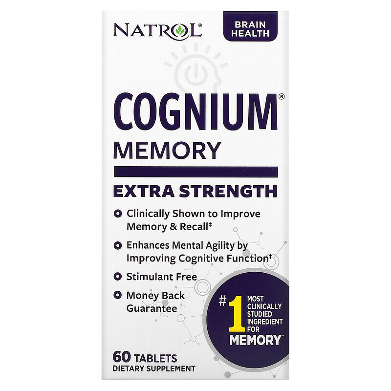 

Natrol, Cognium, Сверхсила, 200 мг, 60 таблеток