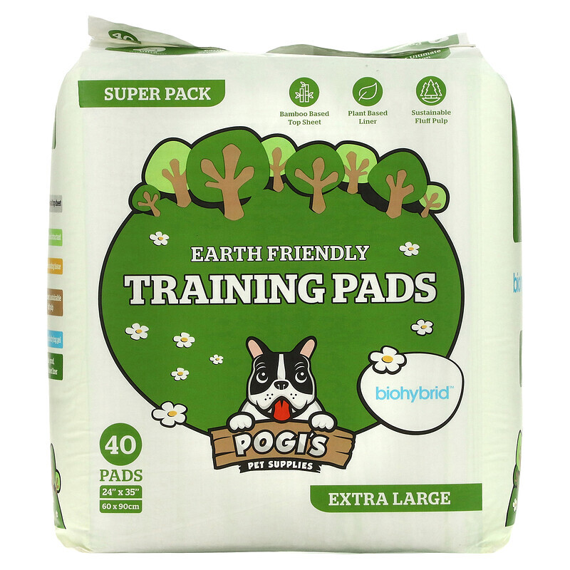 

Pogi's Pet Supplies, Earth Friendly Training Pads, очень большие, 40 шт.