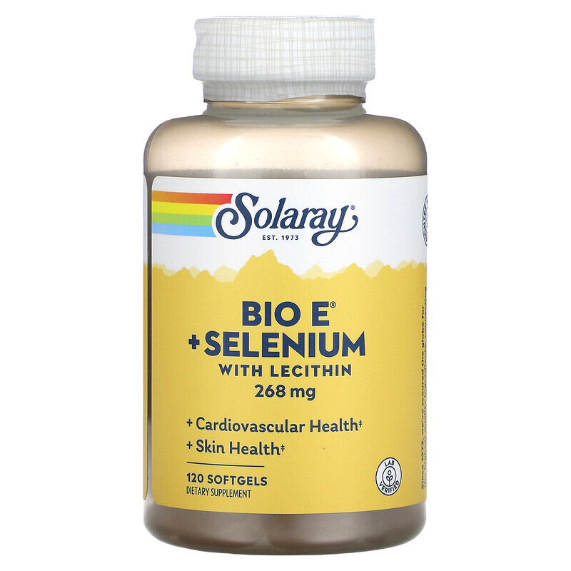 Solaray, Bio ≠ + Selenium, витамин E с селеном, 200 МЕ, 120 капсул