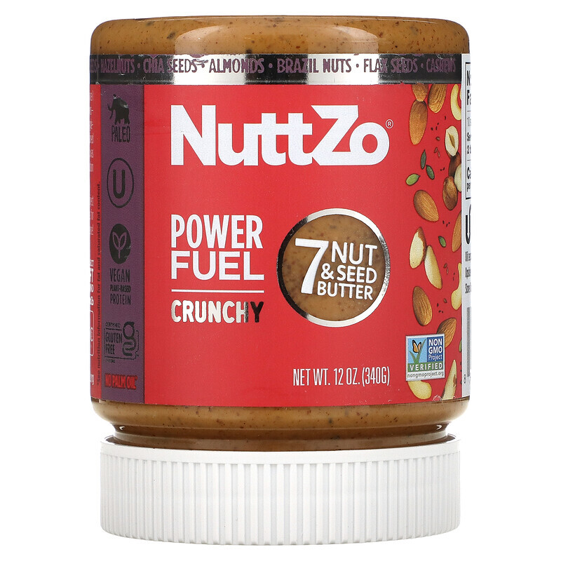Nuttzo, Paleo Power Fuel, хрустящее масло из 7 орехов и семян, 340 г (12 унций)