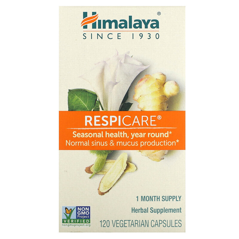 

Himalaya, RespiCare, 120 вегетарианских капсул