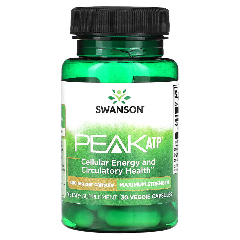 

Swanson, Peak ATP, maximale Stärke, 400 mg, 30 pflanzliche Kapseln