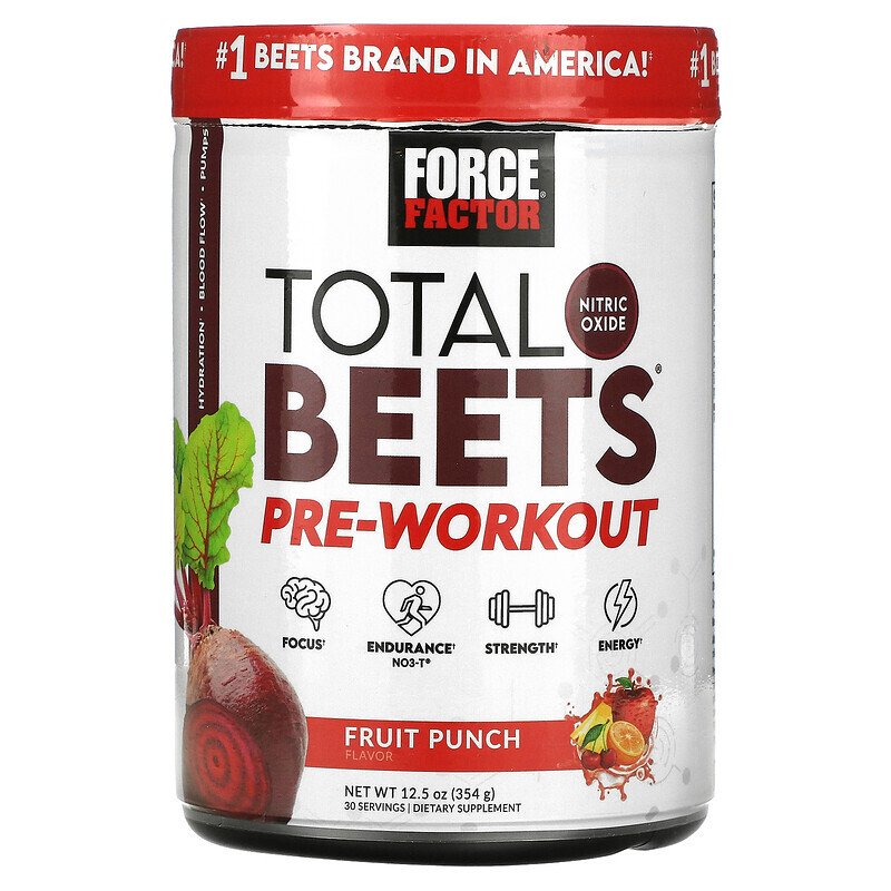 

Force Factor, Total Beets, перед тренировкой, фруктовый пунш, 354 г (12,5 унции)