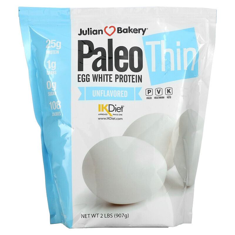 Julian Bakery, Paleo Protein, протеин яичного белка, с нейтральным вкусом, 907 г (2 фунта)