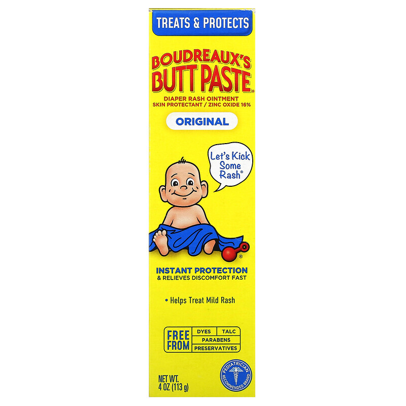 

Boudreaux's Butt Paste, Butt Paste, мазь от опрелостей, оригинальная, 113 г (4 унции)