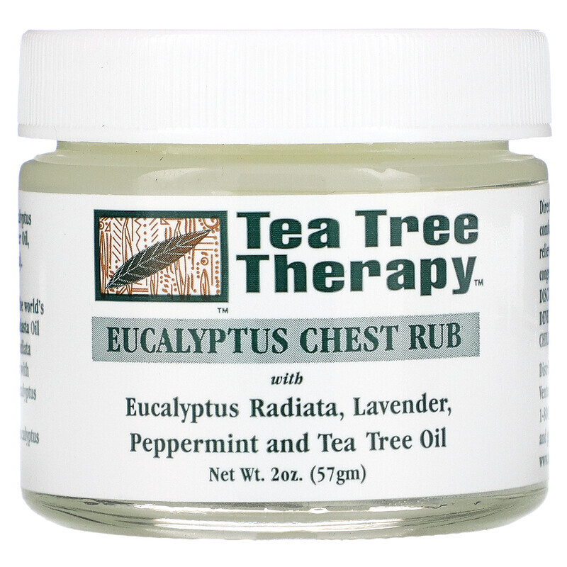 

Tea Tree Therapy, Эвкалиптовая мазь - растирка для груди, 2 унции (57 г)