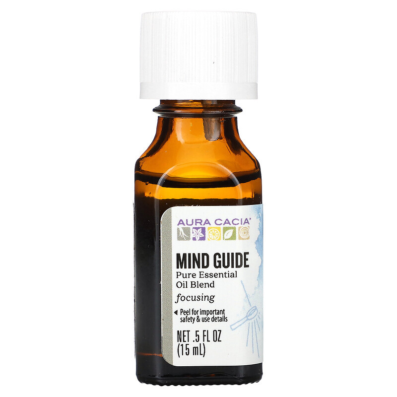 

Aura Cacia, Pure Essential Oil Blend, Mind Guide, 0.5 fl oz (15 ml)