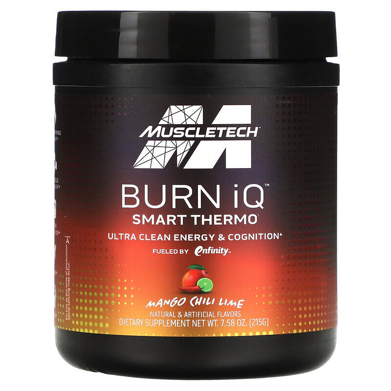 MuscleTech, Burn iQ, Smart Thermo, манго и чили, лайм, 215 г (7,58 унции)
