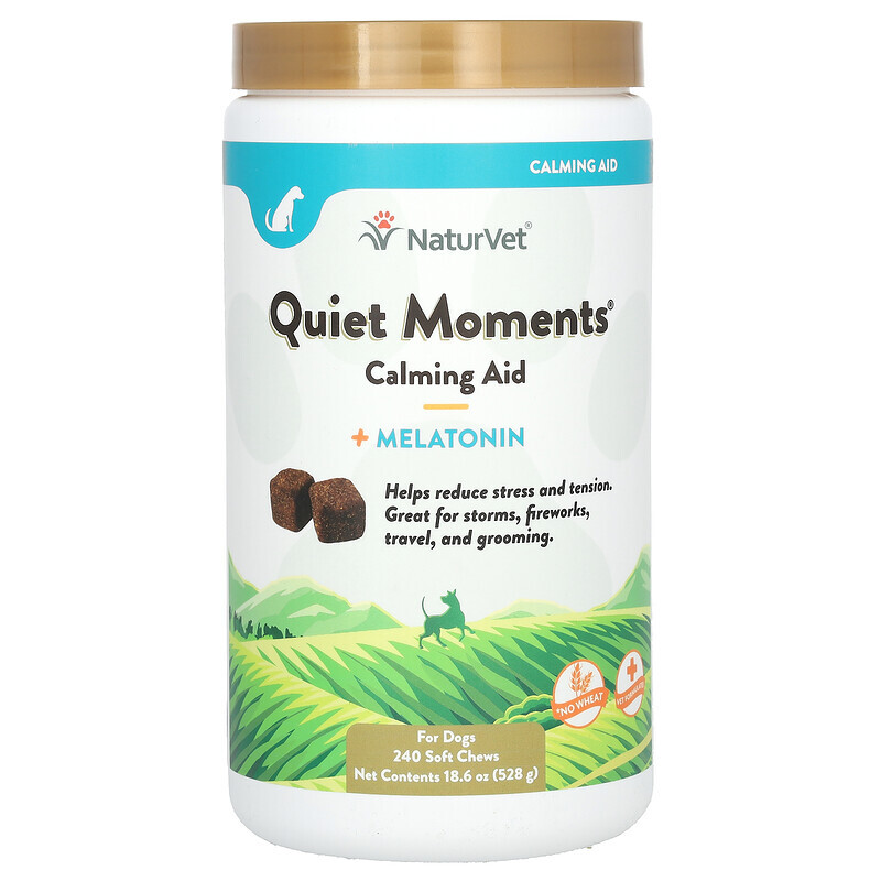 NaturVet, Quiet Moments, успокаивающее средство с мелатонином, 240 жевательных таблеток, 528 г (18,6 унции)