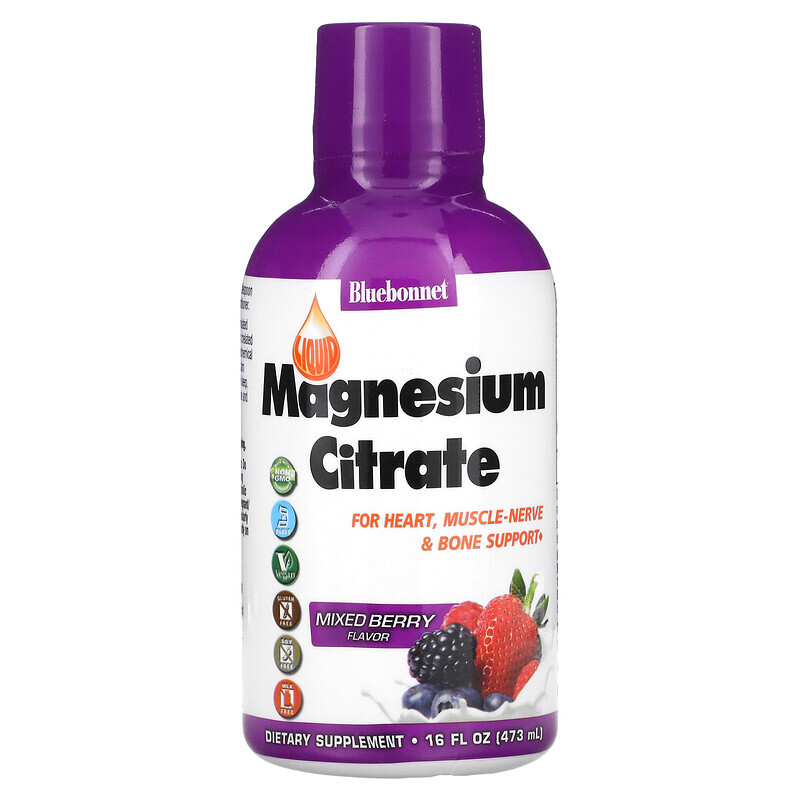 

Bluebonnet Nutrition, Liquid Magnesium Citrate, Mixed Berry , 16 fl oz (473 ml)