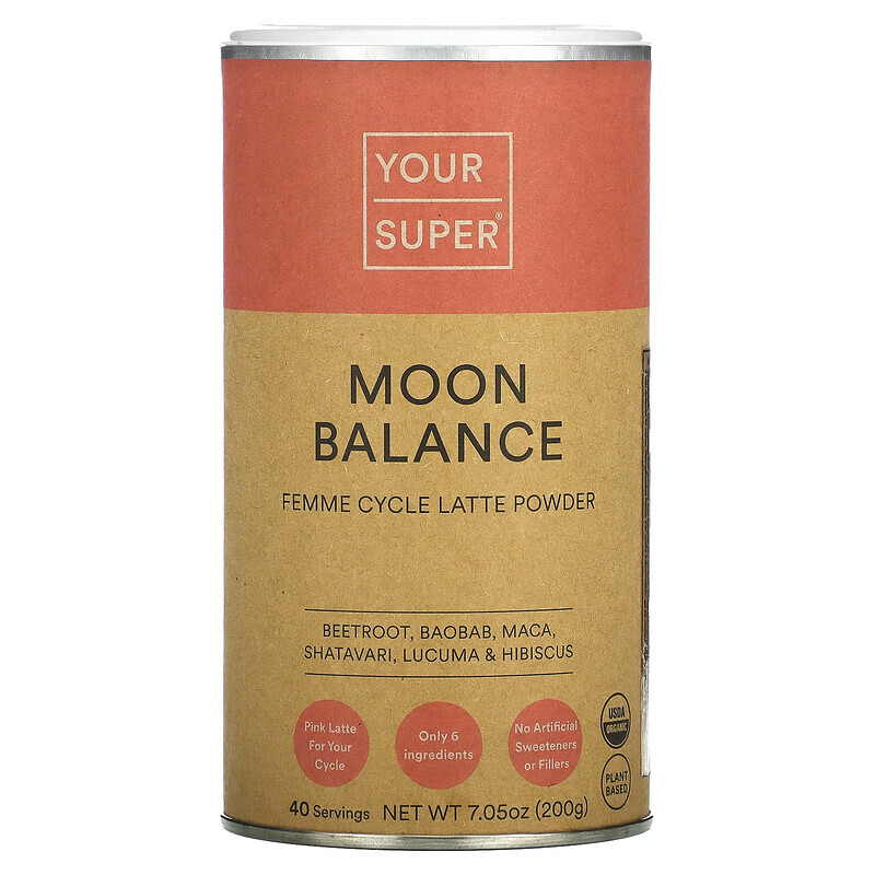 

Your Super, Moon Balance, Femme Cycle Latte Powder, 7.05 oz (200 g)