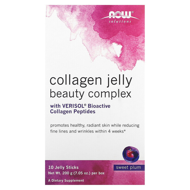 

Now Foods, Solutions, Collagen Jelly Beauty Complex, Süße Pflaume, 10 Jelly Sticks, je 20 g (0,705 oz.)