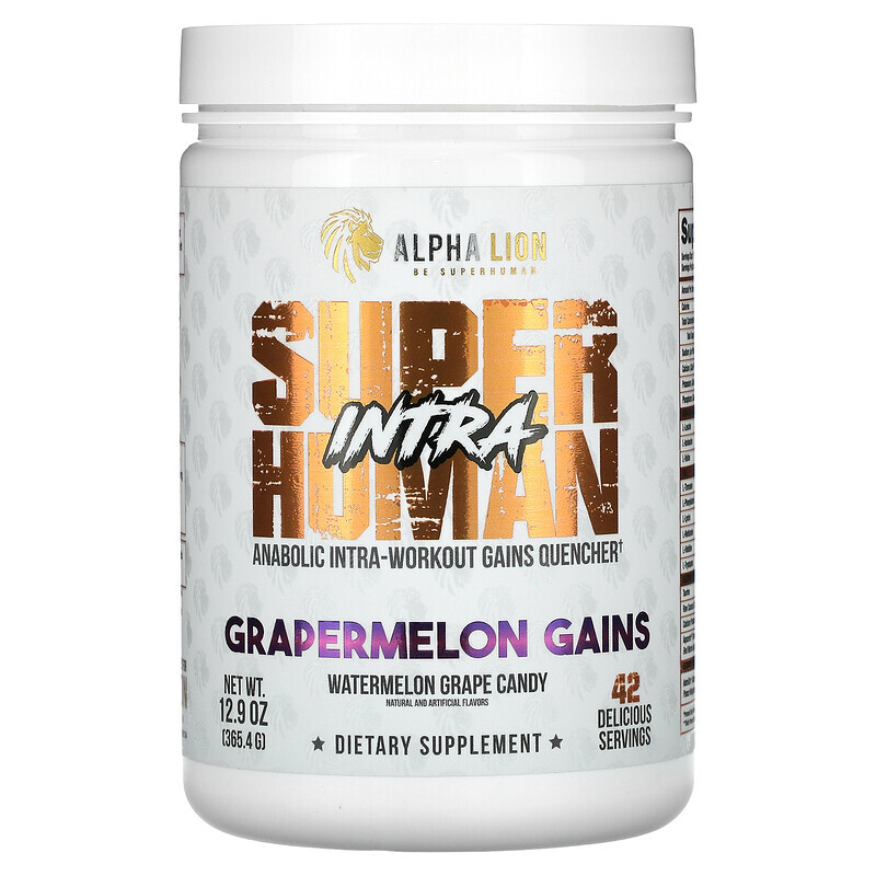 

ALPHA LION, SuperHuman Intra, Grapermelon Gains, Wassermelonen-Trauben-Bonbon, 12,9 oz. (365,4 g)