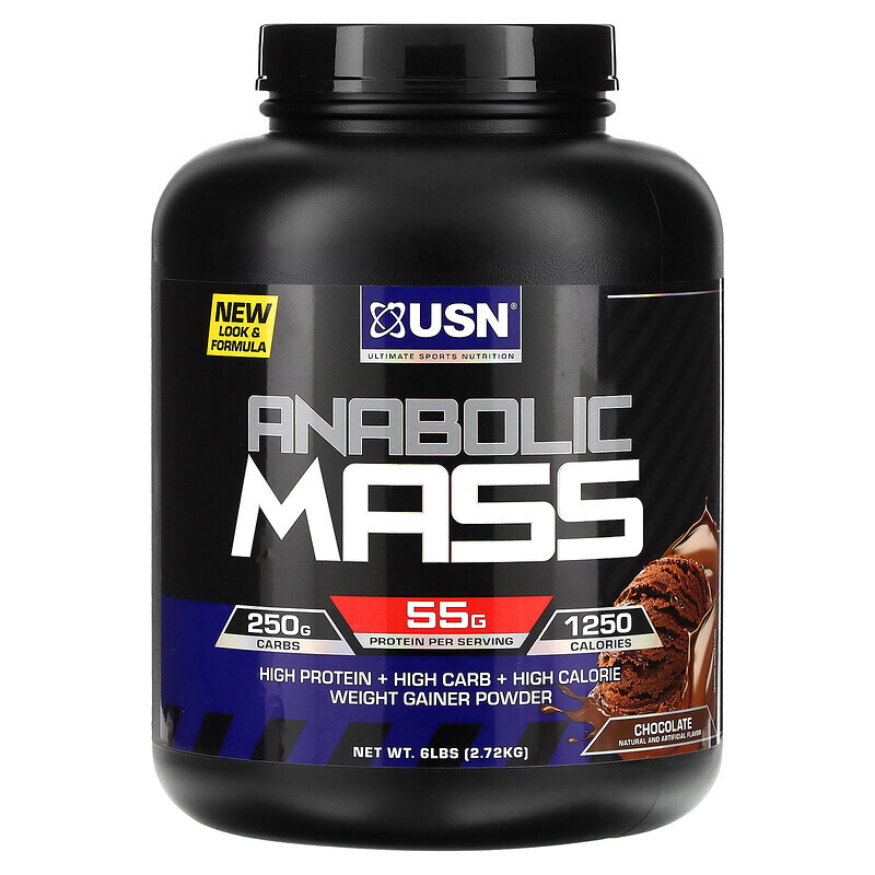 

USN, Anabolic Mass, шоколад, 2,72 кг (6 фунтов)