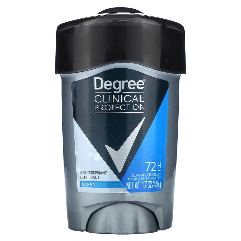 

Degree, Для мужчин, Clinical Protection, Clean, дезодорант-антиперспирант, 48 г (1,7 унции)