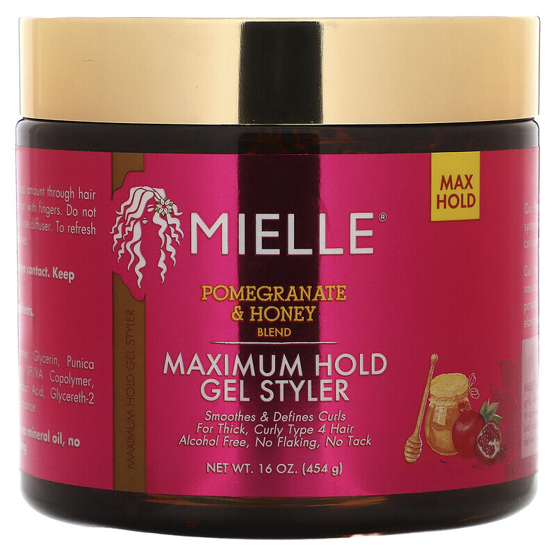 

Mielle, Gel Styler, Maximum Hold, Pomegranate & Honey Blend, 16 oz (454 g)