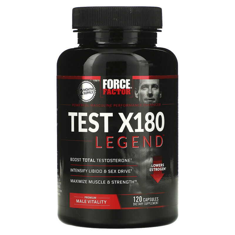 

Force Factor, Test X180 Legend, усилитель тестостерона, 120 капсул