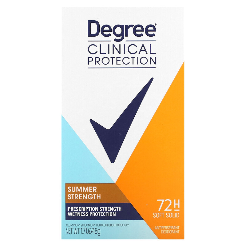 

Degree, Women, Clinical Protection, Antiperspirant Deodorant, Soft Solid, Summer Strength, 1.7 oz (48 g)