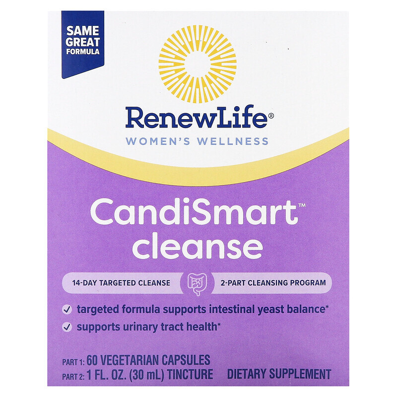 

Renew Life, CandiSmart, 15-дневная программа очищения от дрожжей, комплекс из 2 частей