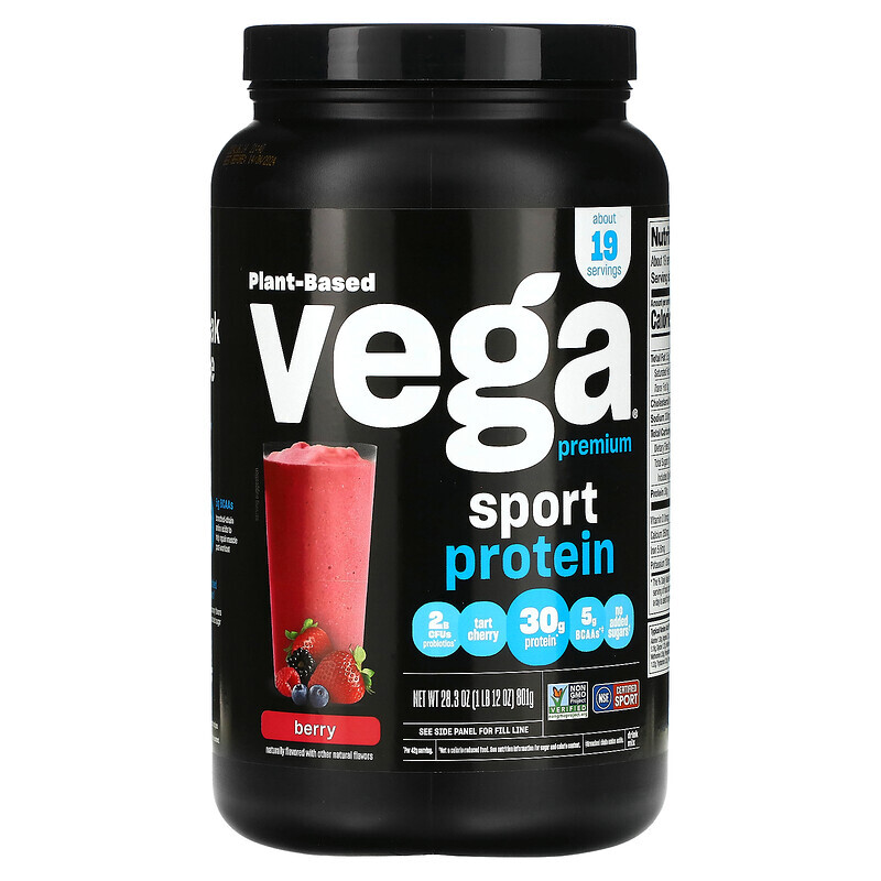 Vega, Sport Performance, протеиновый порошок, ягодный вкус, 801 г (28,3 унции)