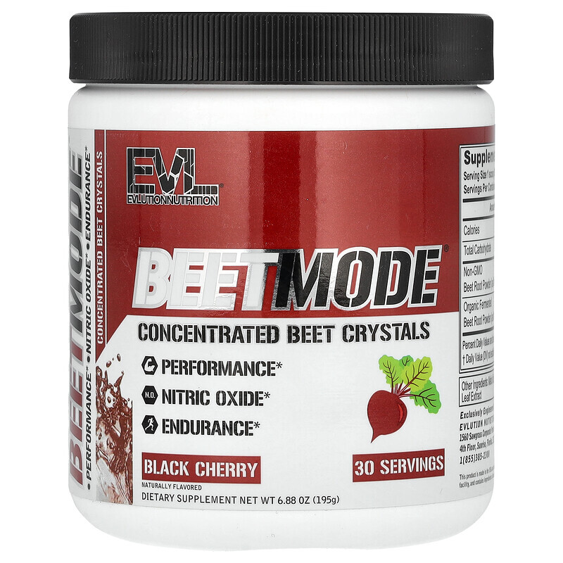 EVLution Nutrition, BeetMode, кристаллы концентрированной свеклы, черешня, 195 г (6,88 унции)