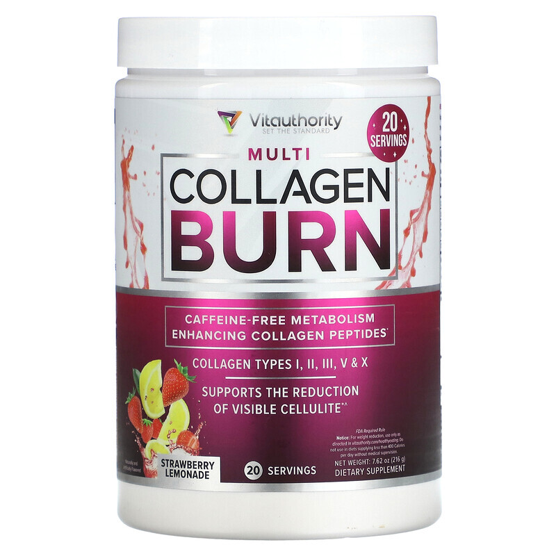 

Vitauthority, Multi Collagen Burn, клубничный лимонад, 216 г (7,62 унции)