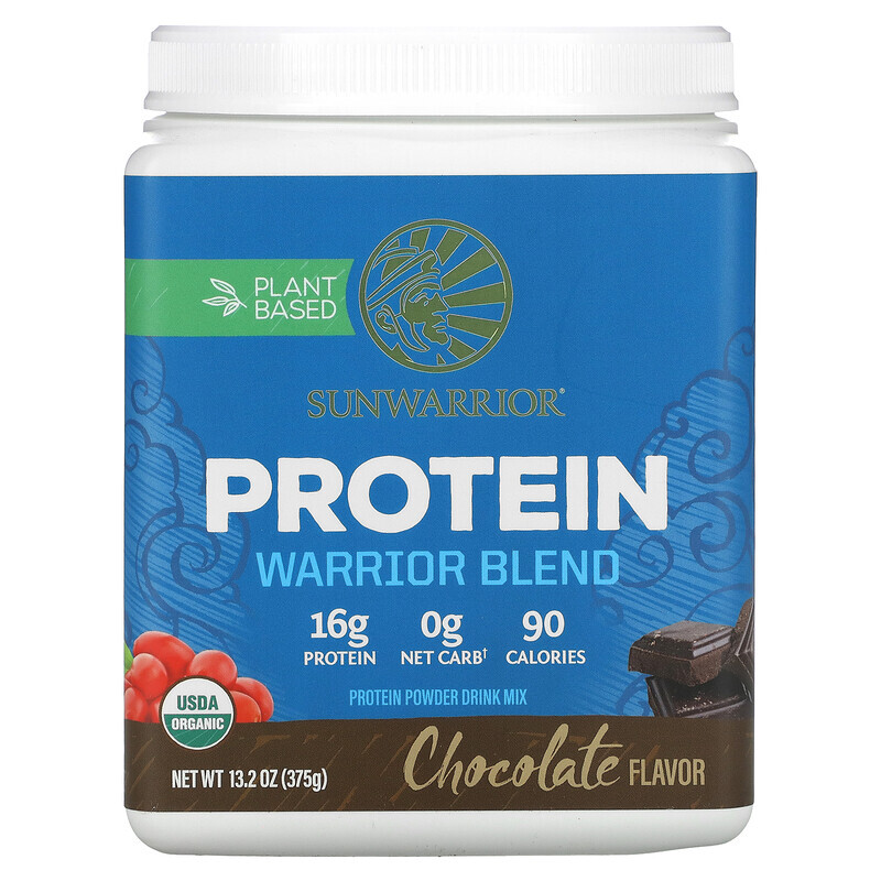 

Sunwarrior, Warrior Blend Protein, с шоколадом, 375 г (13,2 унции)