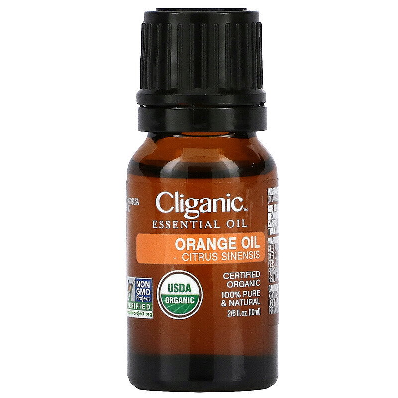 

Cliganic, 100% чистое эфирное масло, апельсин, 10 мл (0,33 жидк. Унции)