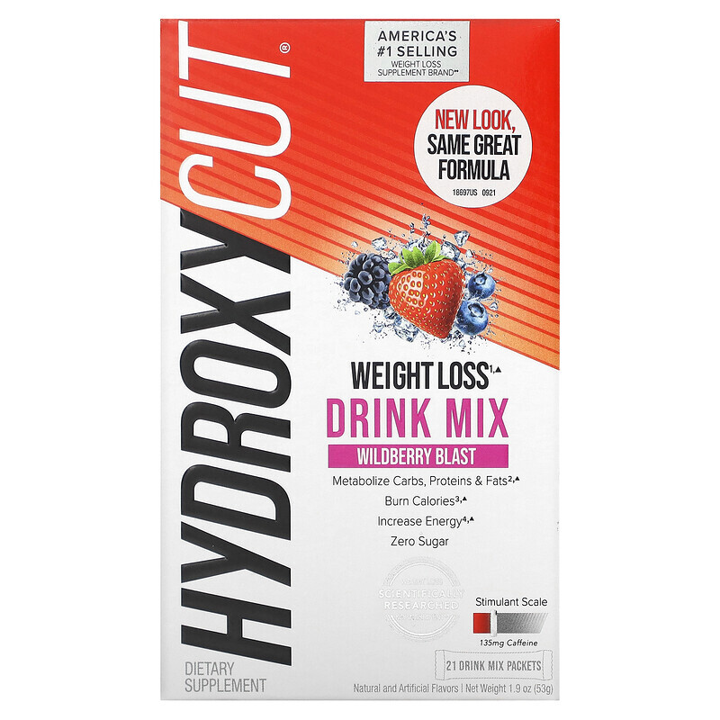 

Hydroxycut, смесь для приготовления напитка для снижения веса, со вкусом лесных ягод, 21 пакетик по 2,5 г