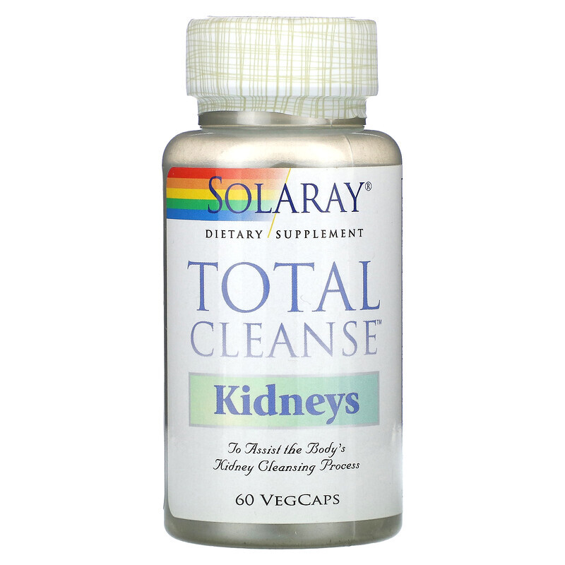 

Solaray, Total Cleanse, почки, 60 растительных капсул