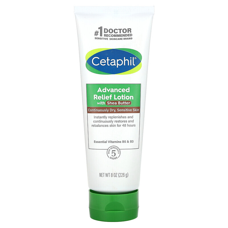 

Cetaphil, Advanced Relief Lotion, для сухой чувствительной кожи, без отдушек, 226 г (8 унций)