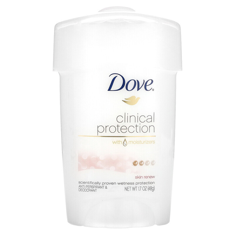 

Dove, Clinical Protection, Prescription Strength, дезодорант-антиперспирант, восстановление кожи, 48 г (1,7 унции)