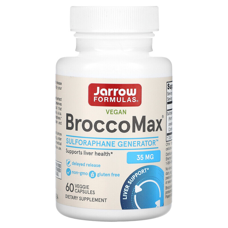 

Jarrow Formulas, BroccoMax, сульфорафан глюкозинолат (SGS), активированный мирозиназой, 60 растительных капсул с отсроченным высвобождением