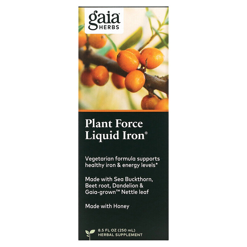 

Gaia Herbs, Plant Force Liquid Iron, 250 мл (8,5 жидк. унций)