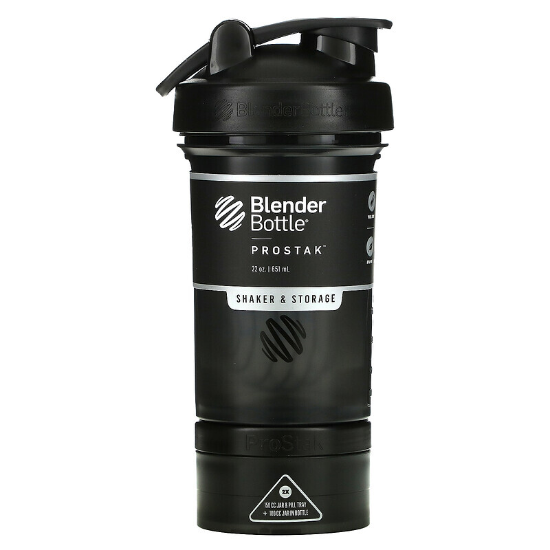 

Blender Bottle, ProStak, Black, 22 oz (651 ml)