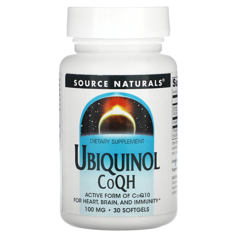 

Source Naturals, Ubichinol, CoQH, 100 mg, 30 Weichkapseln