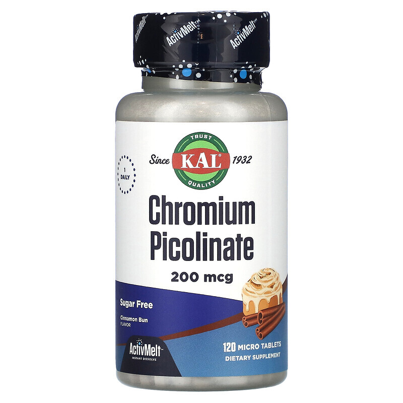 

KAL, Chrome-Picolinate ActivMelt, Zimtschnecke, 120 Micro-Tabletten