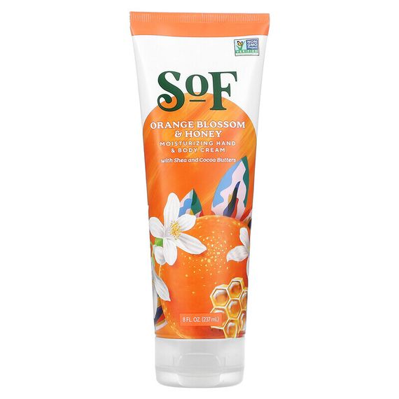 SoF, Увлажняющий крем для рук и тела, цветы апельсина и мед, 237 мл (8 жидк. Унций)