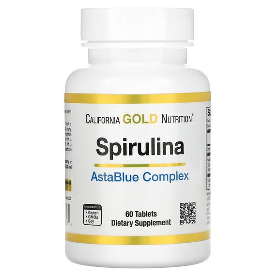 California Gold Nutrition, AstaBlue, комплекс со спирулиной, 60 таблеток