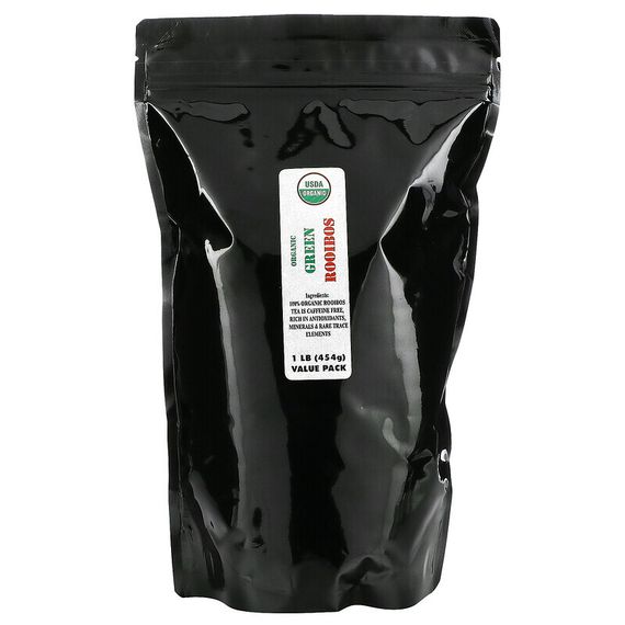 J&amp;R Port Trading, Органический зеленый ройбуш, без кофеина, 454 г (1 фунт)